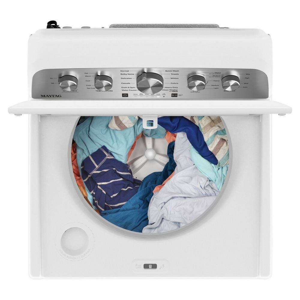 2025 Lavadora de carga superior Maytag de 4.8 pies³ con Extra Power Boost, blanca – Modelo MVW5430MW