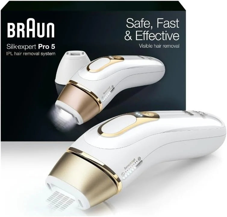 Braun IPL Depiladora Láser para Uso Doméstico para Mujeres y Hombres, Silk Expert Pro 5 PL5137 con Rasuradora Venus Swirl – Reducción Duradera del Vello Corporal y Facial – Con Cable, PL5137