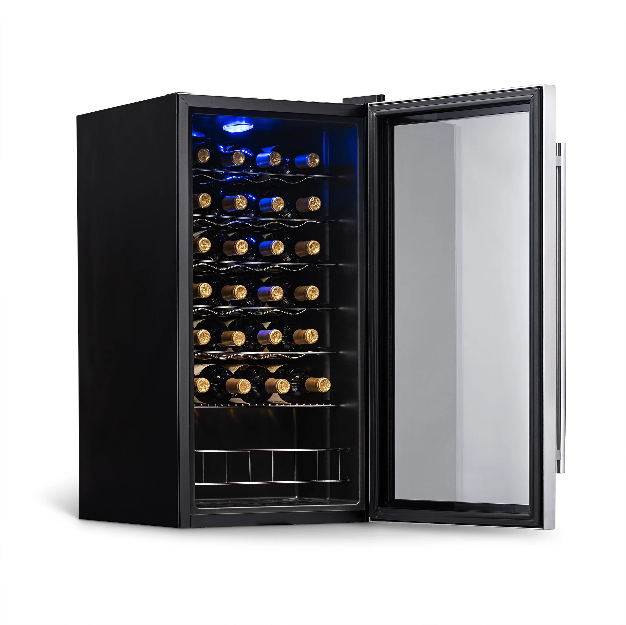 2025 Newair® Refrigerador de Vinos Independiente de Acero Inoxidable – 27 Botellas – 16,9"