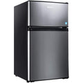Mini refrigerador con congelador, 3.1 pies cúbicos, refrigerador compacto con luz LED, 2 puertas, mini nevera para dormitorio, oficina, dormitorio universitario, RV, garaje, acero inoxidable plateado - Modelo HPVFR310