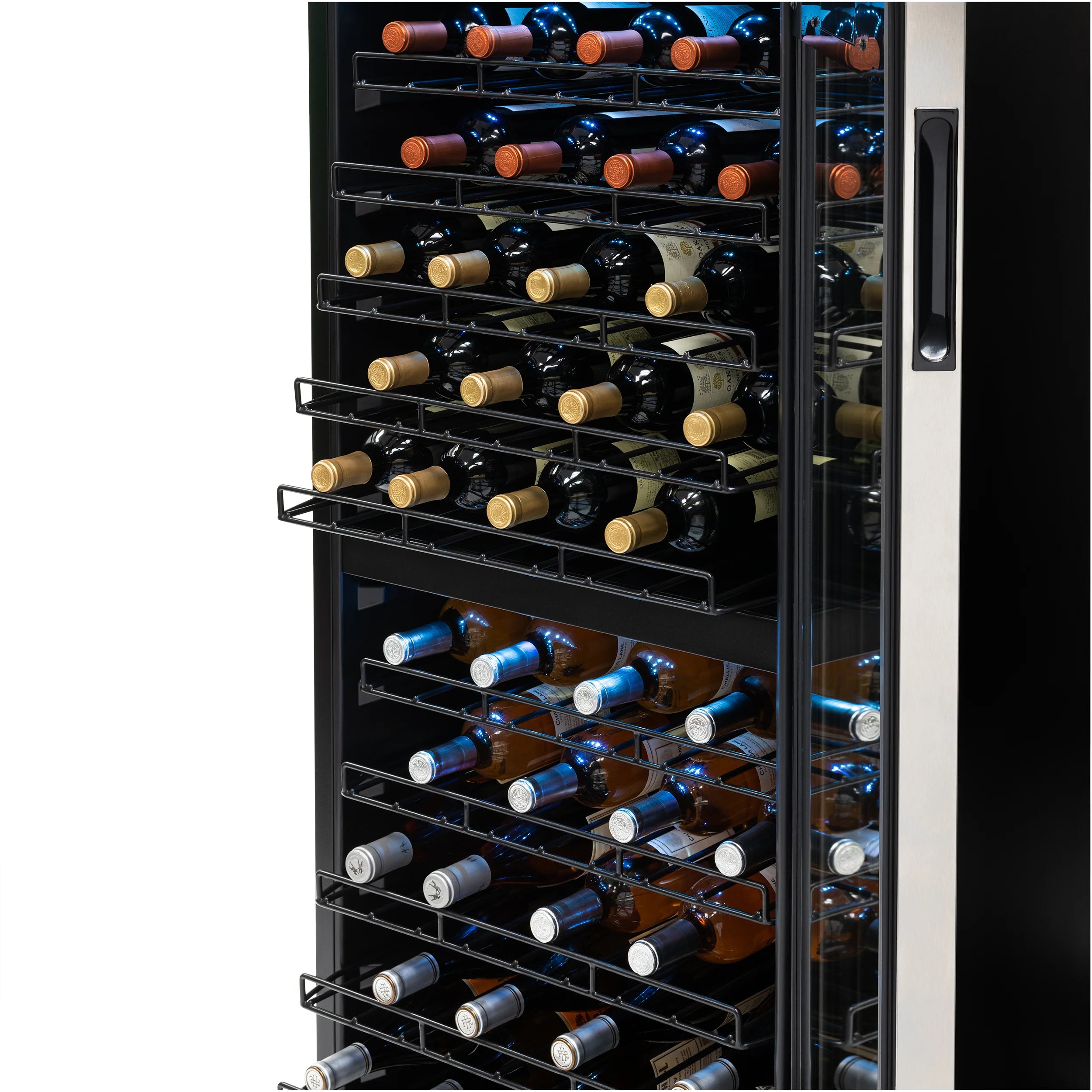2025 Refrigerador de Vinos Independiente Newair® de Acero Inoxidable – 98 Botellas – 23" con Doble Zona