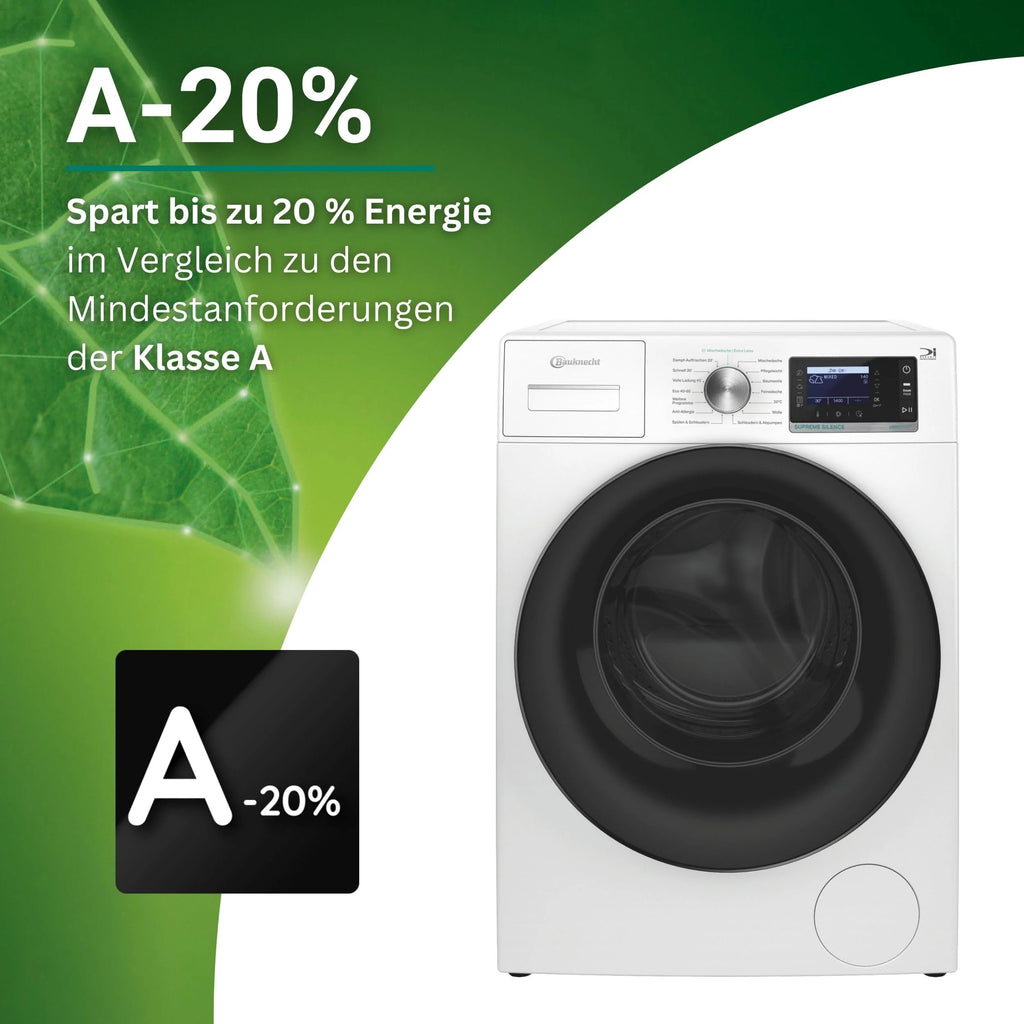 2025 Bauknecht B6R 88 SILENCE DE Lavadora / 8 kg / Carga frontal / Supreme Silence / Clase energética A-20 % / 1400 rpm / Motor ZEN / Muy silenciosa / Steam 3.0 – 3 tecnologías de vapor potentes