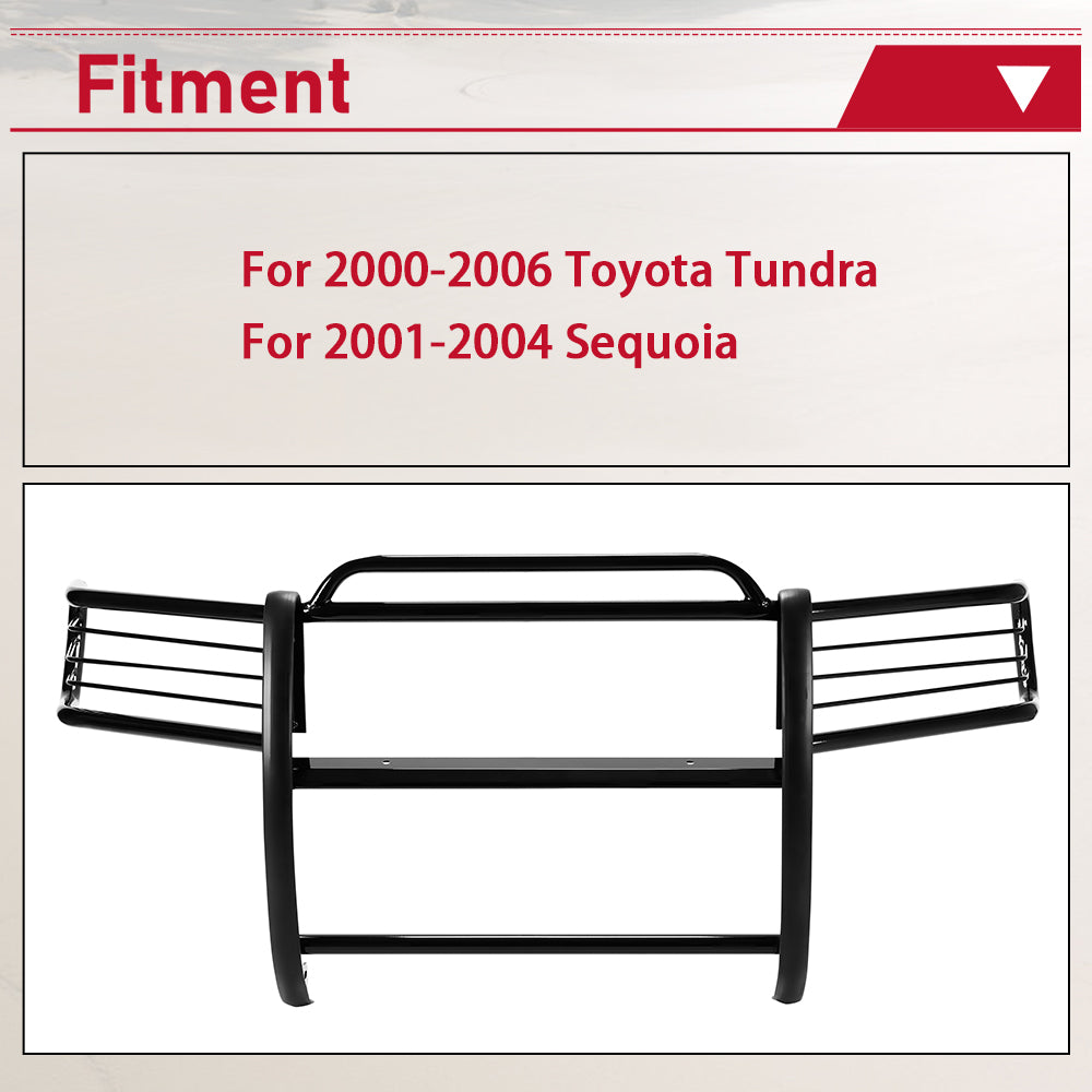 Protector de Rejilla y Parachoques delantera de Acero Negro Kojem para Toyota Tundra 2000-06 y Sequoia 2001-04