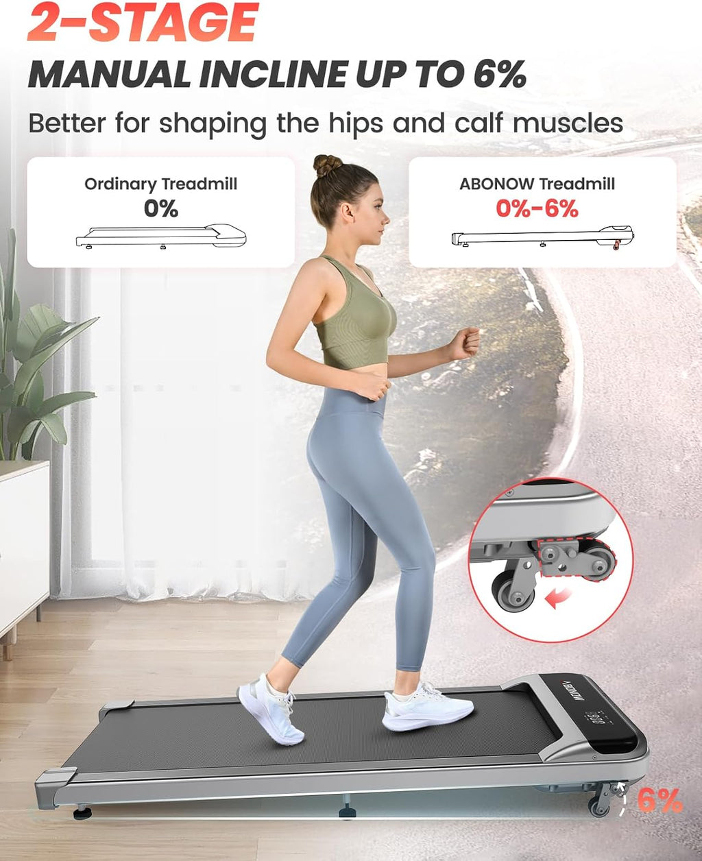 2025 Cinta de correr plegable con inclinación, cinta bajo escritorio para teletrabajo, 2.5 CV, portátil, capacidad 280 lbs (127 kg), control remoto, pantalla LED
