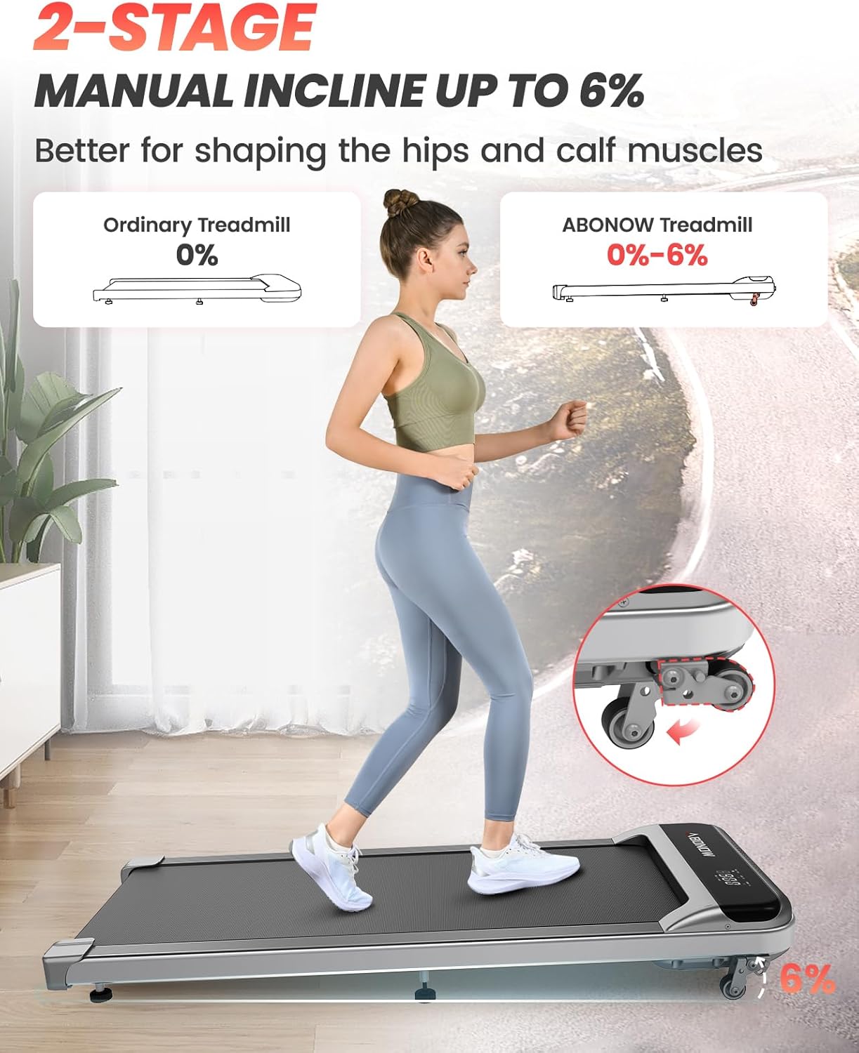 2025 Cinta de correr plegable con inclinación, cinta bajo escritorio para teletrabajo, 2.5 CV, portátil, capacidad 280 lbs (127 kg), control remoto, pantalla LED