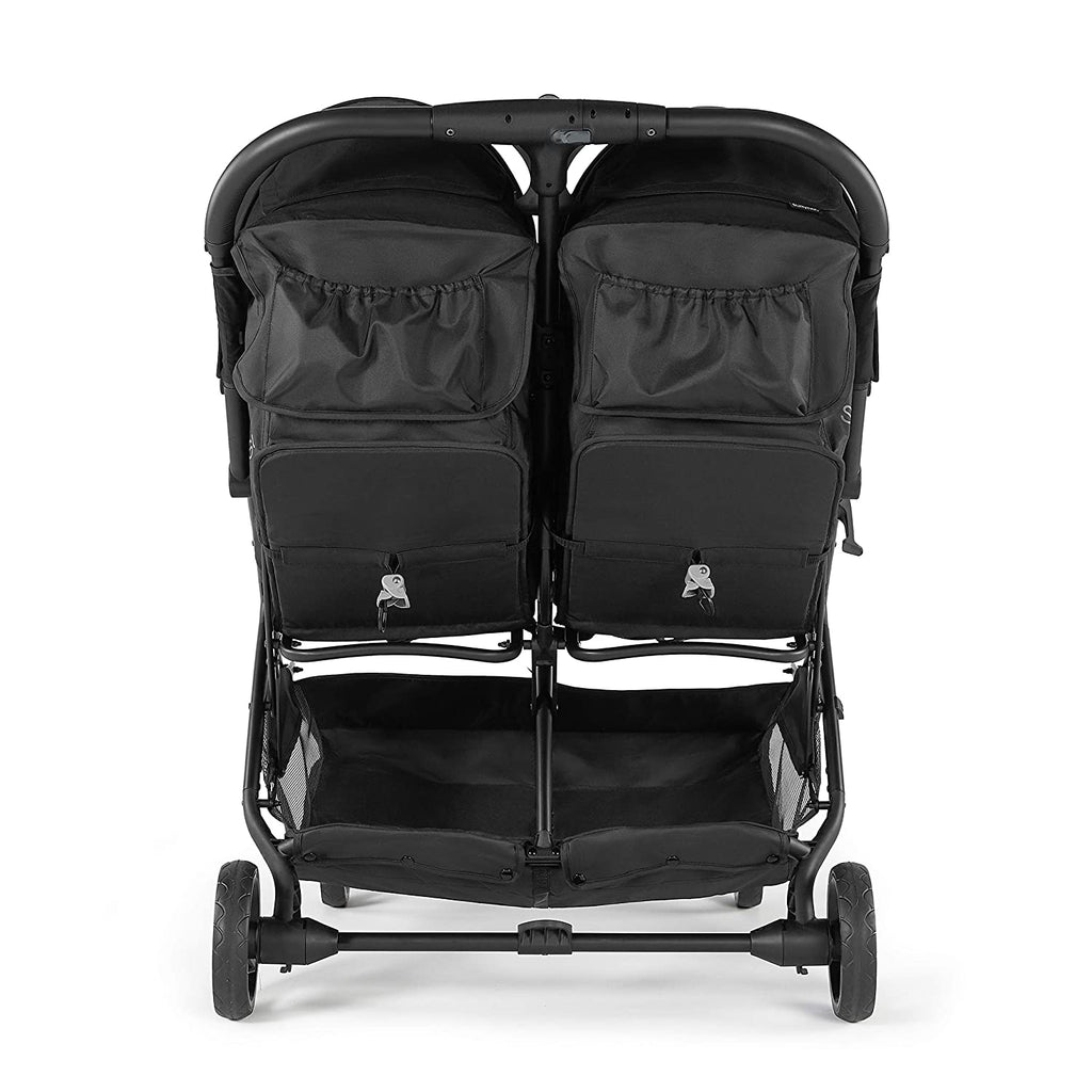 2025 3Dpac CS+ cochecito doble, negro – Compatible con sillas de auto – Ligero con plegado de una mano