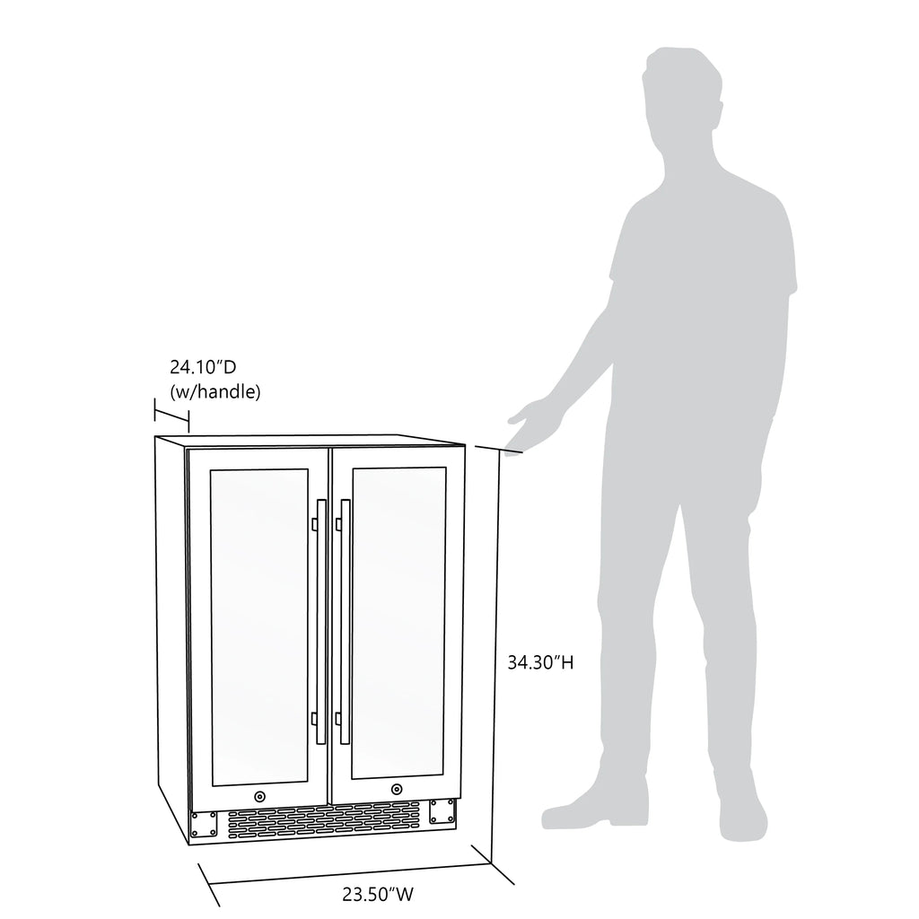 2025 Newair® Refrigerador Premium para Bebidas Empotrable de Doble Zona – 58 Latas y 18 Botellas – 24"