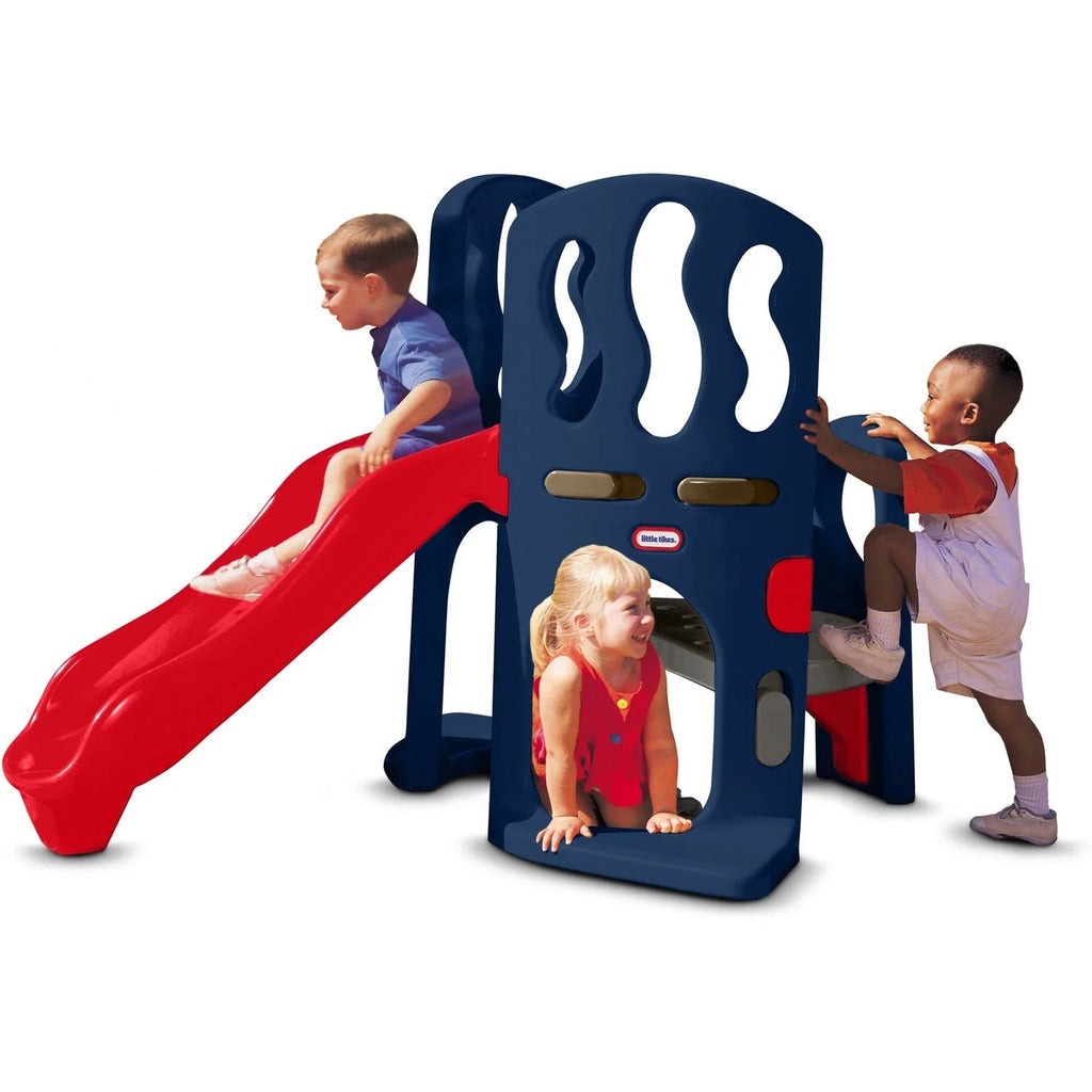 Little Tikes Hide & Slide Climber, Azul y Rojo - Juguete para trepar y tobogán para niños de 2 a 6 años