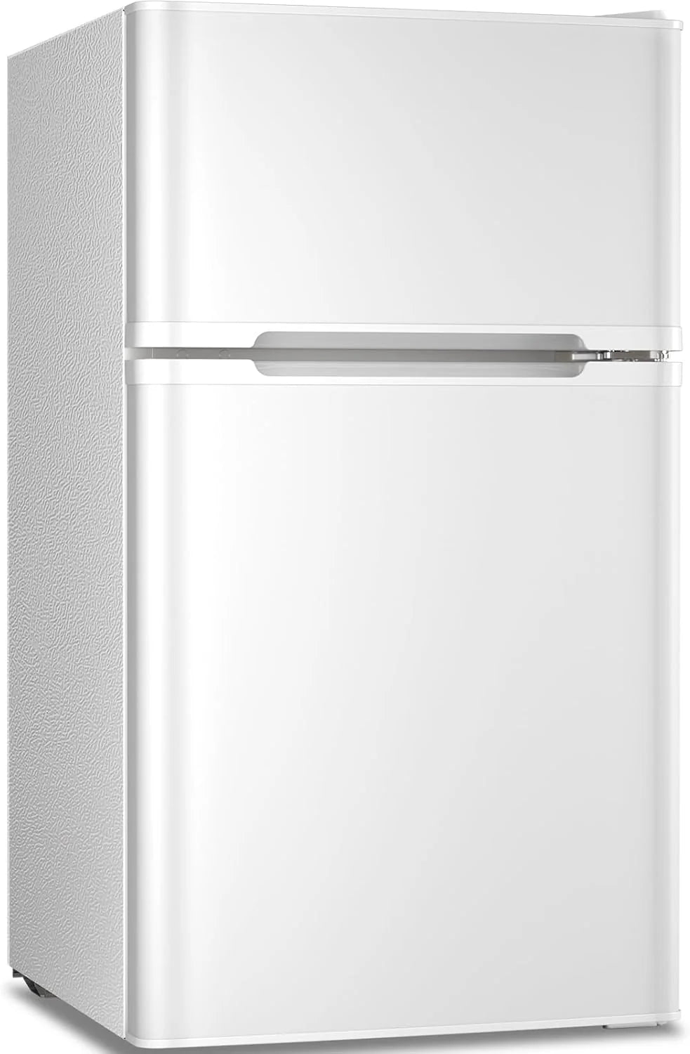 2025 Refrigerador compacto Antarctic Star con congelador separado, mini nevera de doble puerta, estantes ajustables y desmontables, estilo retro de acero inoxidable, para sala/cocina/dormitorio/oficina, 3,2 pies³, verde