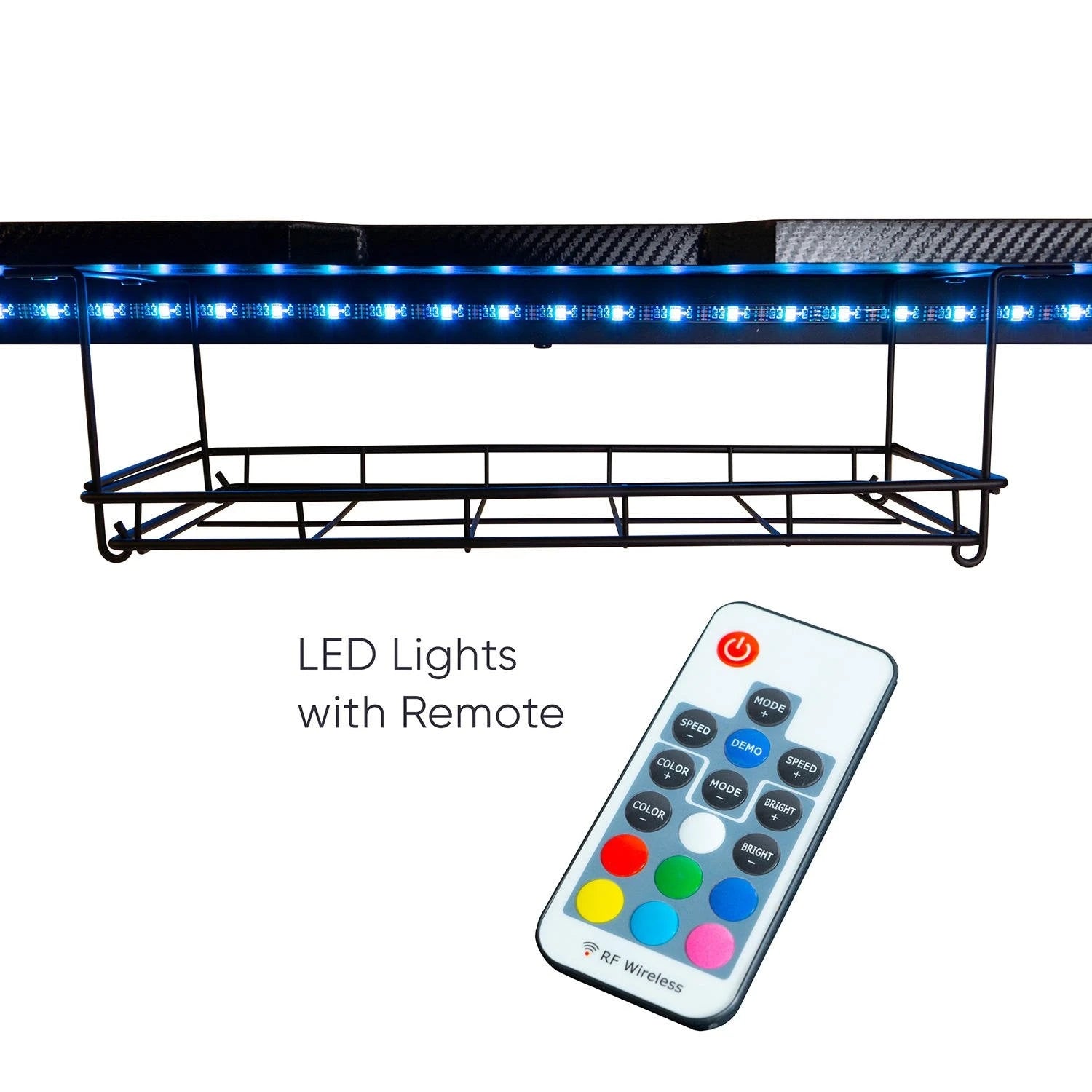 2025 Escritorio de Juego Atlantic Fire Storm con 24 LEDs Multicolores y 3 Puertos USB