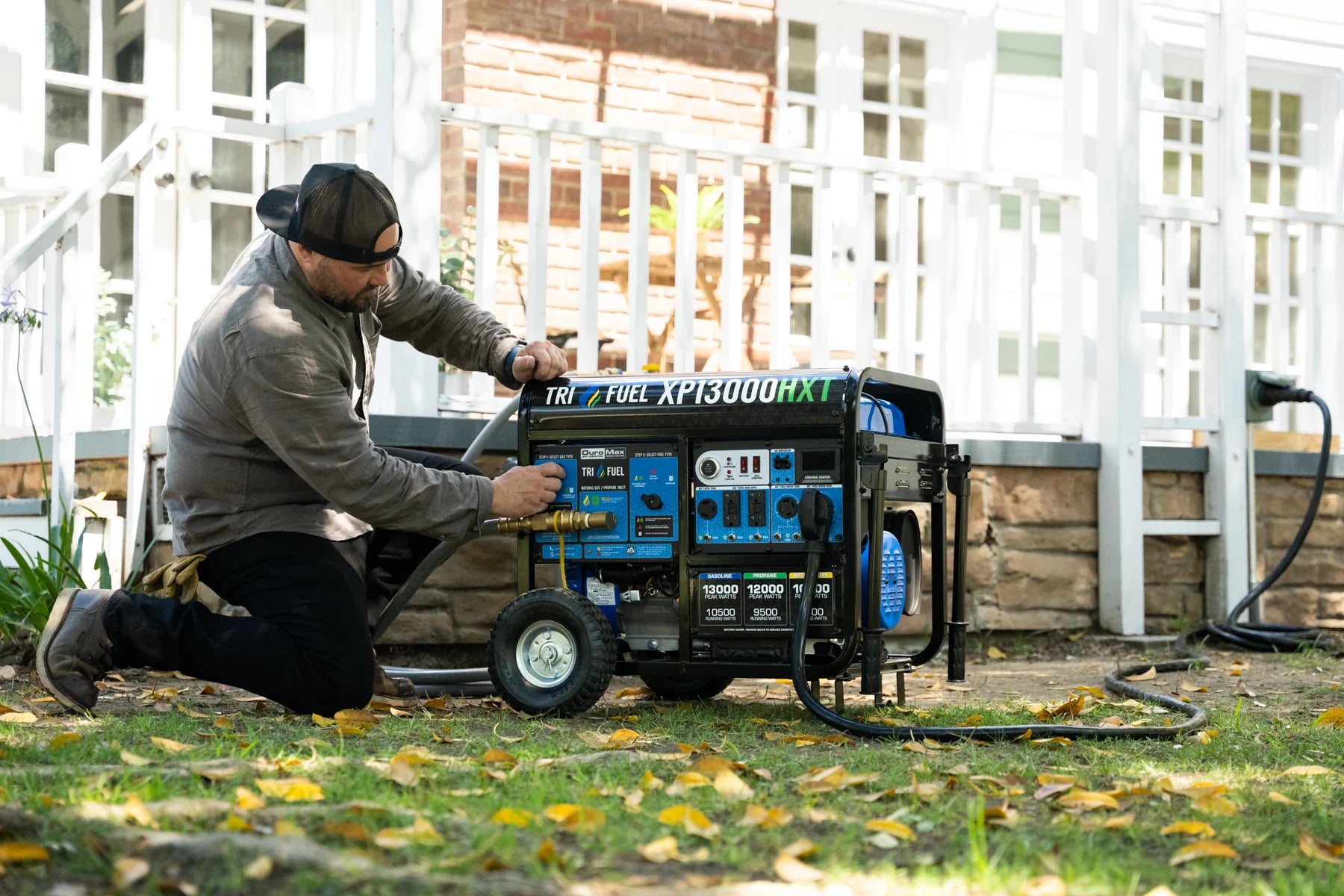 2025 Generador Portátil Trifuel 13 000 W HXT con Alerta de Monóxido de Carbono (CO)