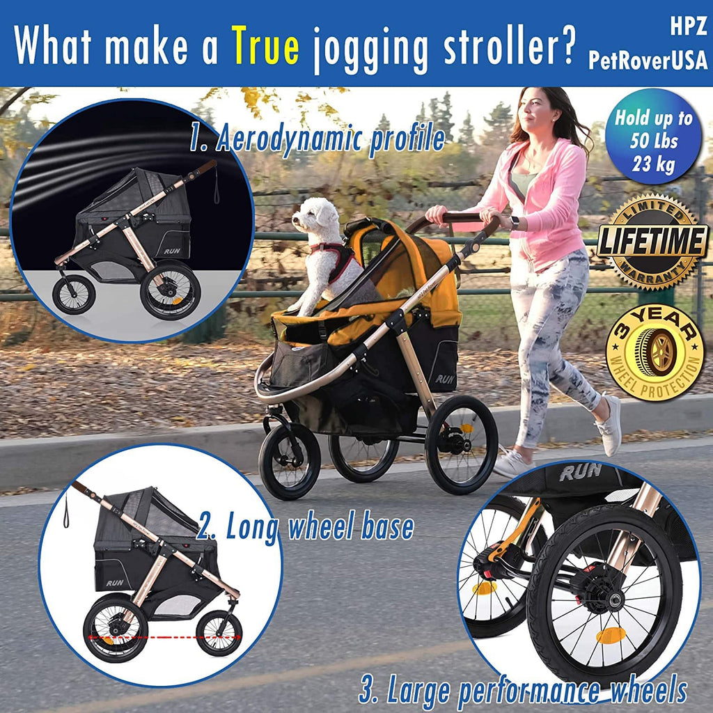 Coche Deportivo para Correr con Ruedas de Goma Confort / Entrada sin Cremallera / Plegado Rápido con Una Mano / Estructura de Aluminio para Perros, Gatos y Mascotas Pequeñas o Medianas (Camuflaje Verde)