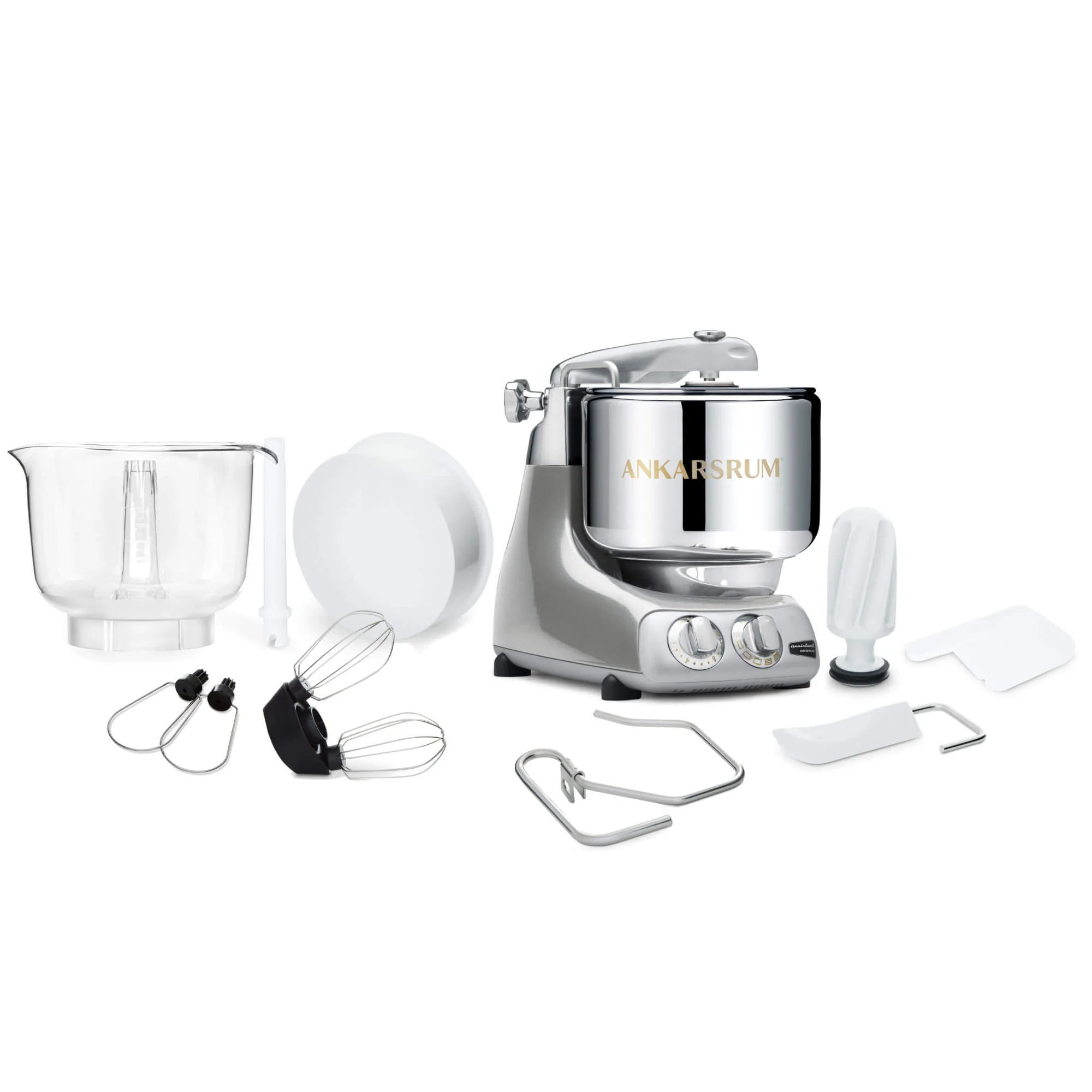 2025 Ankarsrum Assistent Original 6230 – robot de cocina versátil con diseño retro, bol de acero inoxidable 7L, motor de 1500W, accesorios completos, fabricación artesanal sueca, garantía de 7 años