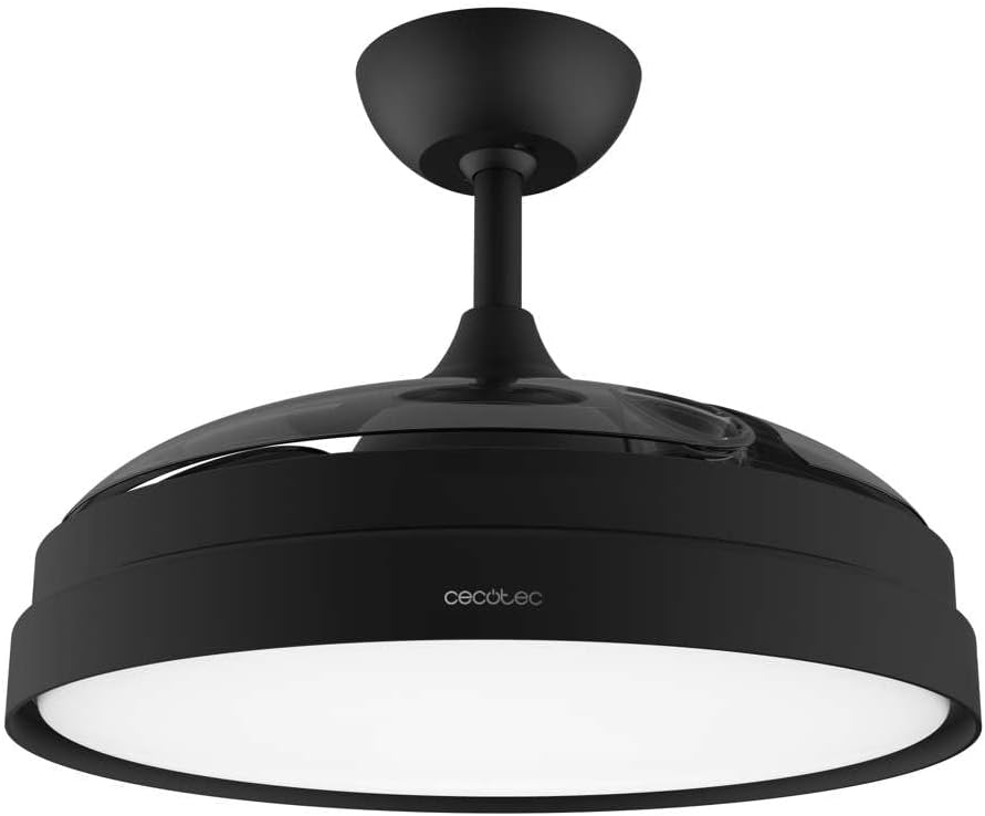 Ventilador de Techo Cecotec con Aspas Retráctiles y Lámpara Invisible EnergySilence Aero 4280 de Acero, 40 W, Diámetro 42 Pulgadas (106 cm), Temporizador, 3 Tonos de Luz, Función Verano-Invierno
