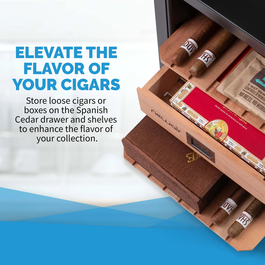 2025 Humidor eléctrico para puros Newair®, capacidad para 250 puros