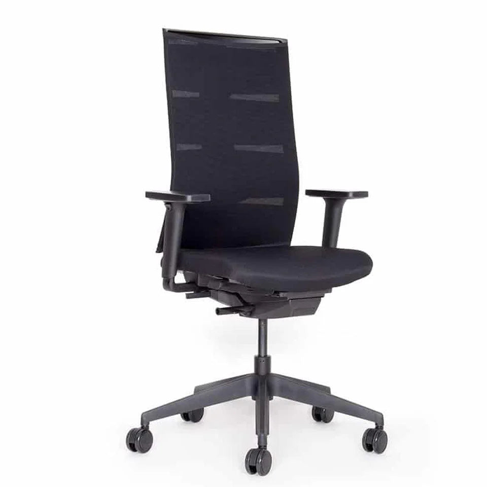2025 Silla de Oficina Ergonómica lento Agilis MT12 con Base de Patas en Cruz Negra – Garantía de 30 Años – Fabricada en Alemania