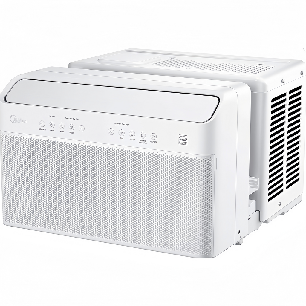 Aire Acondicionado de Ventana con Inversor en Forma de U Midea, 12,000 BTU, con Flexibilidad de Ventana Abierta, Instalación Robusta, Extremadamente Silencioso, Ahorro de Energía del 35%, Control Inteligente, Compatible con Alexa, Control Remoto, Sop