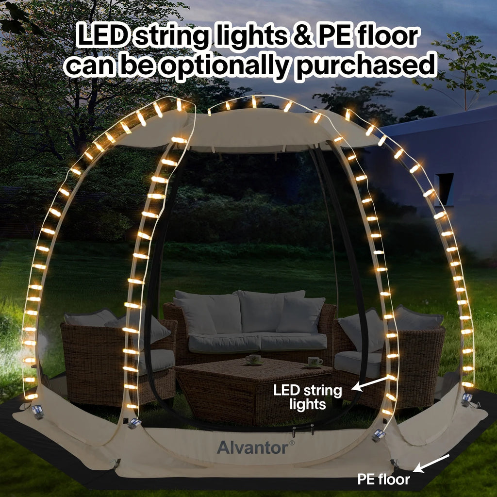 Mosquitera de 10 x 10 para tienda de campaña familiar al aire libre - Gazebo extensible con toldo para jardín o restaurante