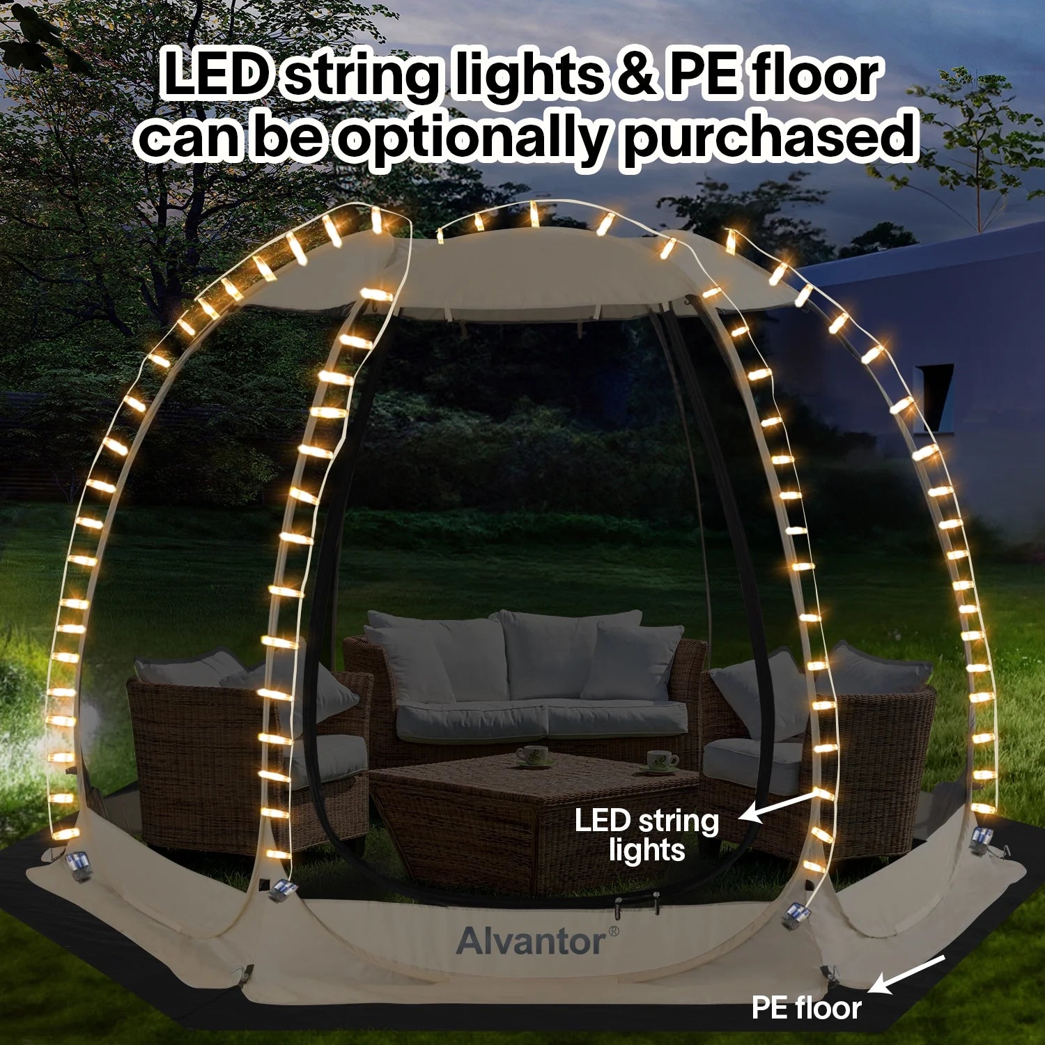 Mosquitera de 10 x 10 para tienda de campaña familiar al aire libre - Gazebo extensible con toldo para jardín o restaurante