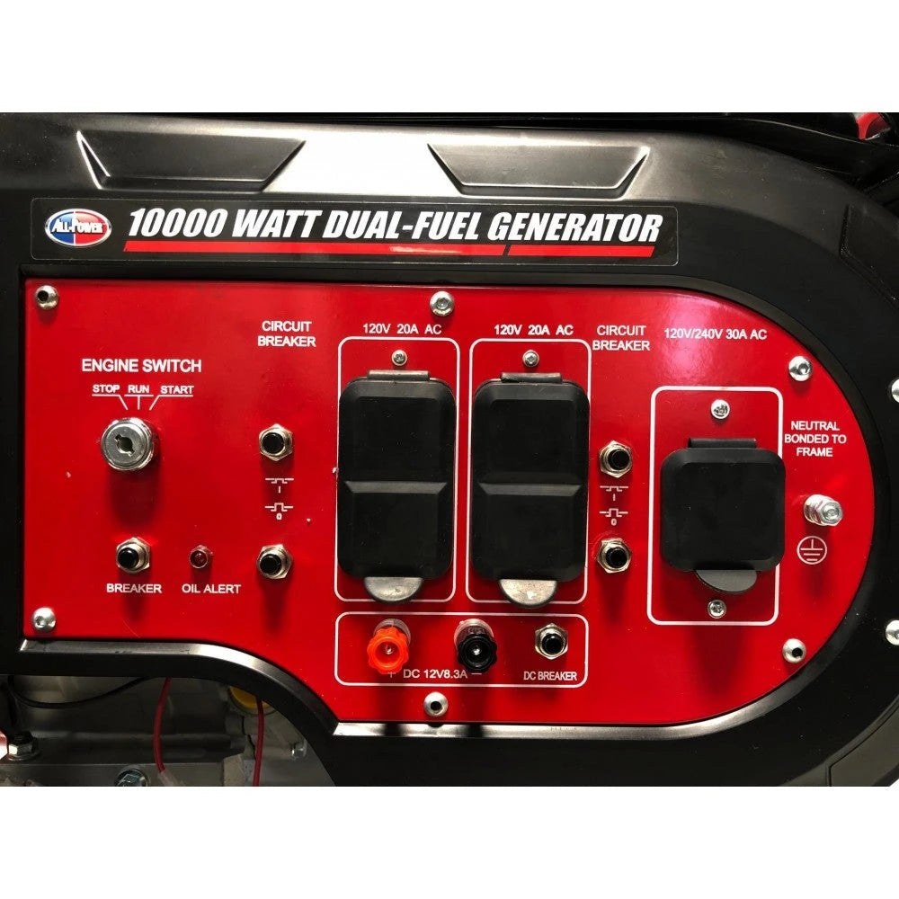 2025 Generador Portátil de Alta Resistencia All Power de 10000 Vatios a Doble Combustible G10000EGL / Propano