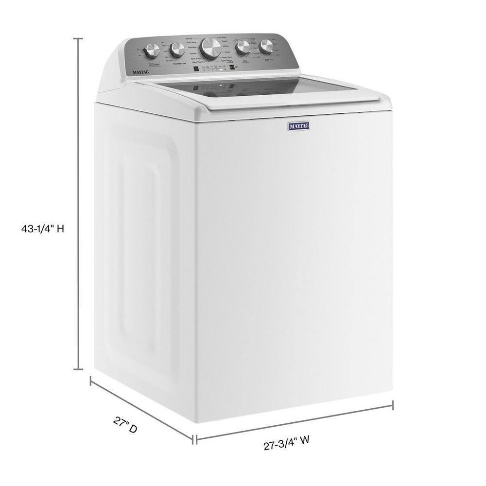 2025 Lavadora de carga superior Maytag de 4.8 pies³ con Extra Power Boost, blanca – Modelo MVW5430MW