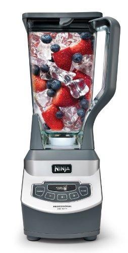 Licuadora Profesional Ninja de Mostrador con Base de 1100 Vatios, Vaso Triturador de 72 oz y (2) Vasos de 16 oz para Bebidas Congeladas y Batidos (BL660), Color Gris