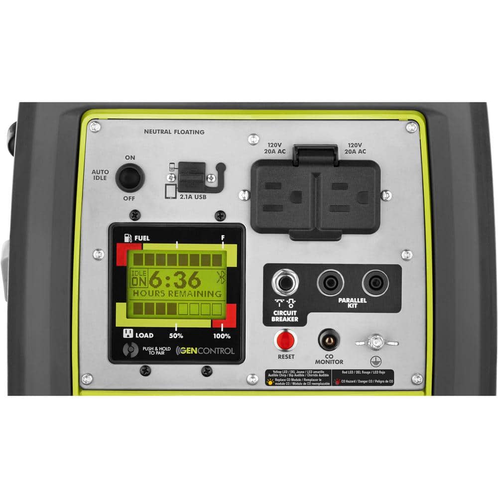 2025 Generador Inverter a Gasolina de 2,300 Vatios con Arranque por Retroceso y Sensor de Apagado por CO - RYi2322