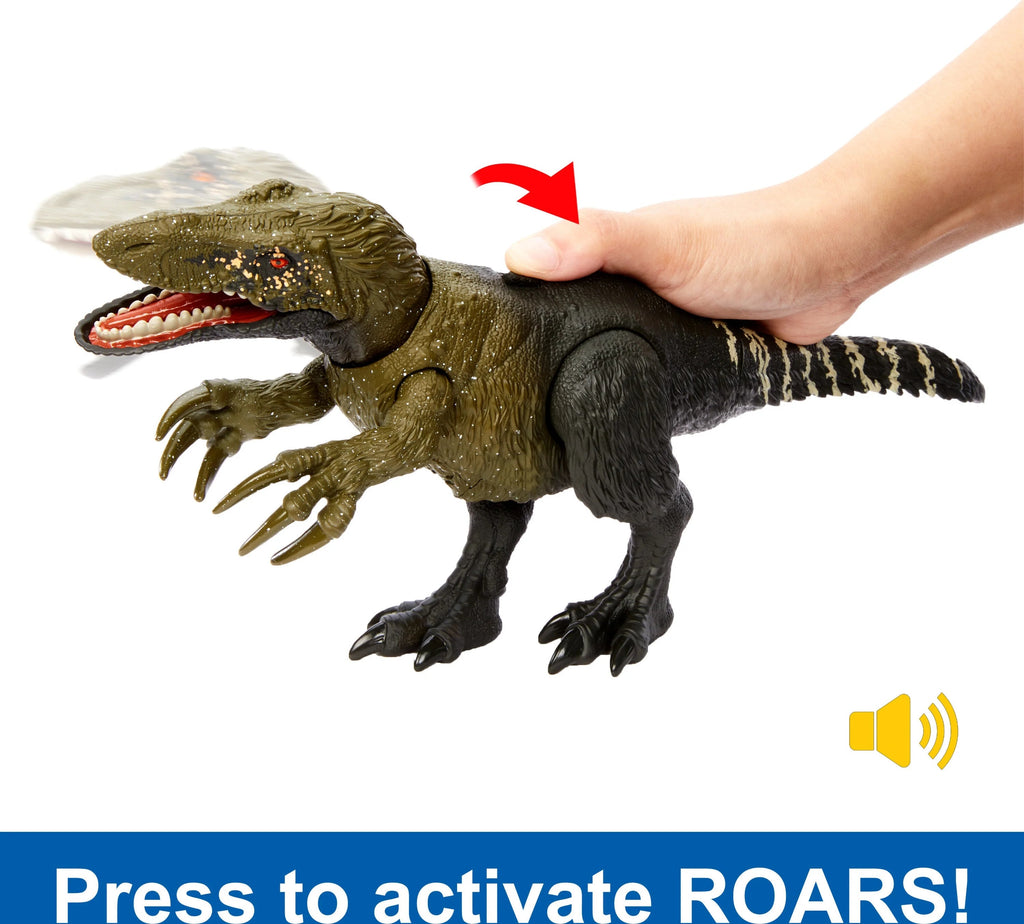 Figura de Dinosaurio Jurassic World Wild Roar Orkoraptor con Sonido