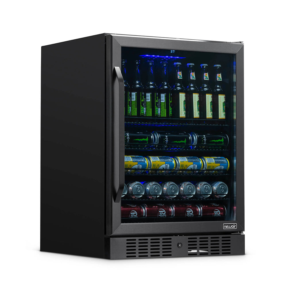 2025 Refrigerador Empotrable Newair® de 177 Latas – 24” – Acero Inoxidable Negro