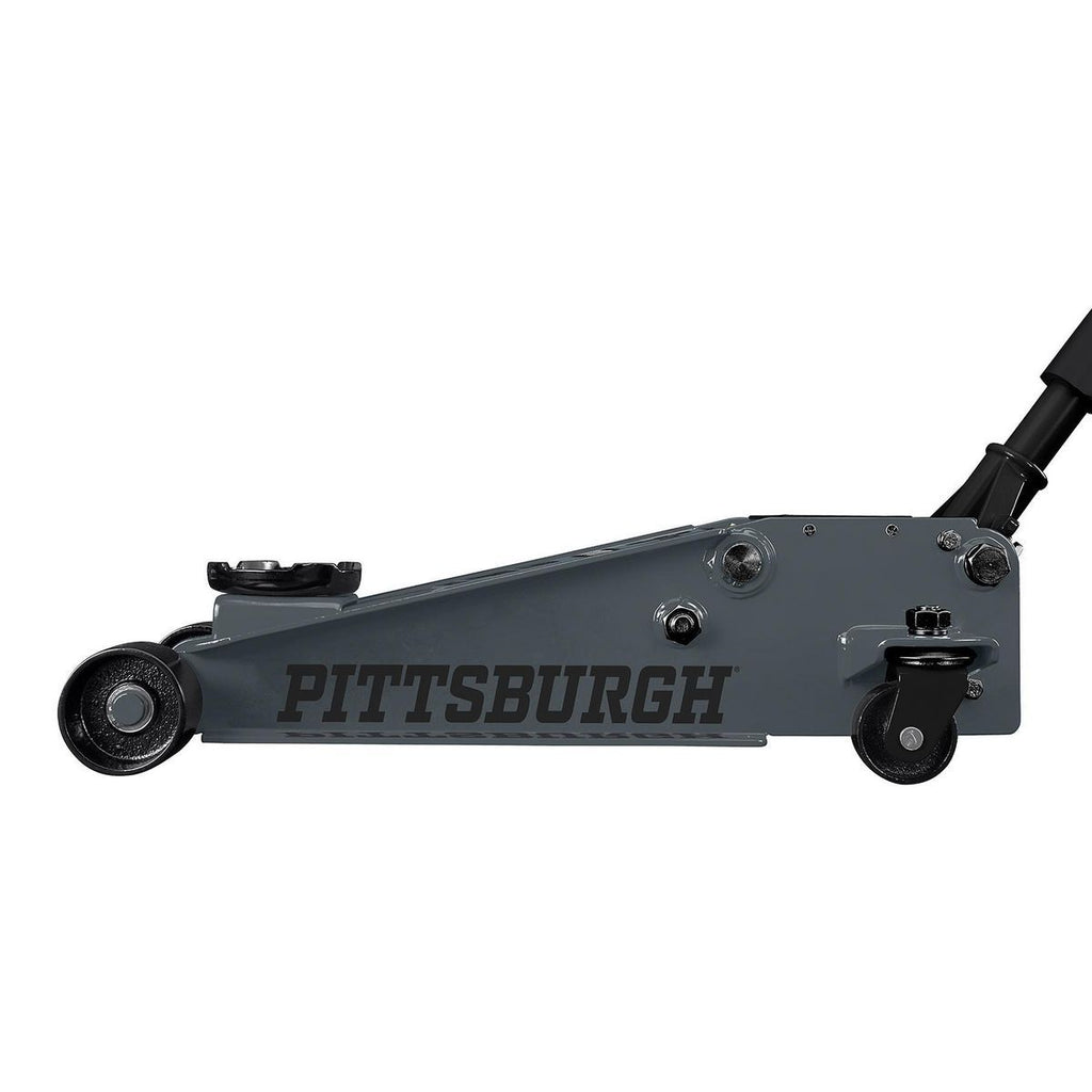 2025 PITTSBURGH Gato hidráulico de piso de 3 toneladas con bomba RAPID PUMP, color gris pizarra