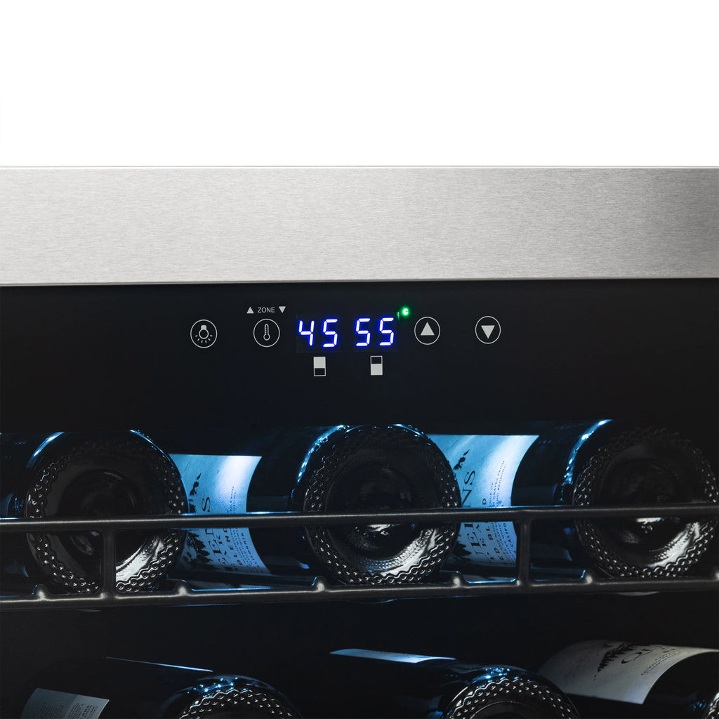 2025 Refrigerador de Vinos Independiente Newair® de Acero Inoxidable – 98 Botellas – 23" con Doble Zona
