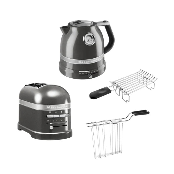 2025 Set de desayuno KitchenAid Artisan que incluye hervidor 5KEK1522, tostadora de 2 ranuras 5KMT2204 y tostadora para panecillos
