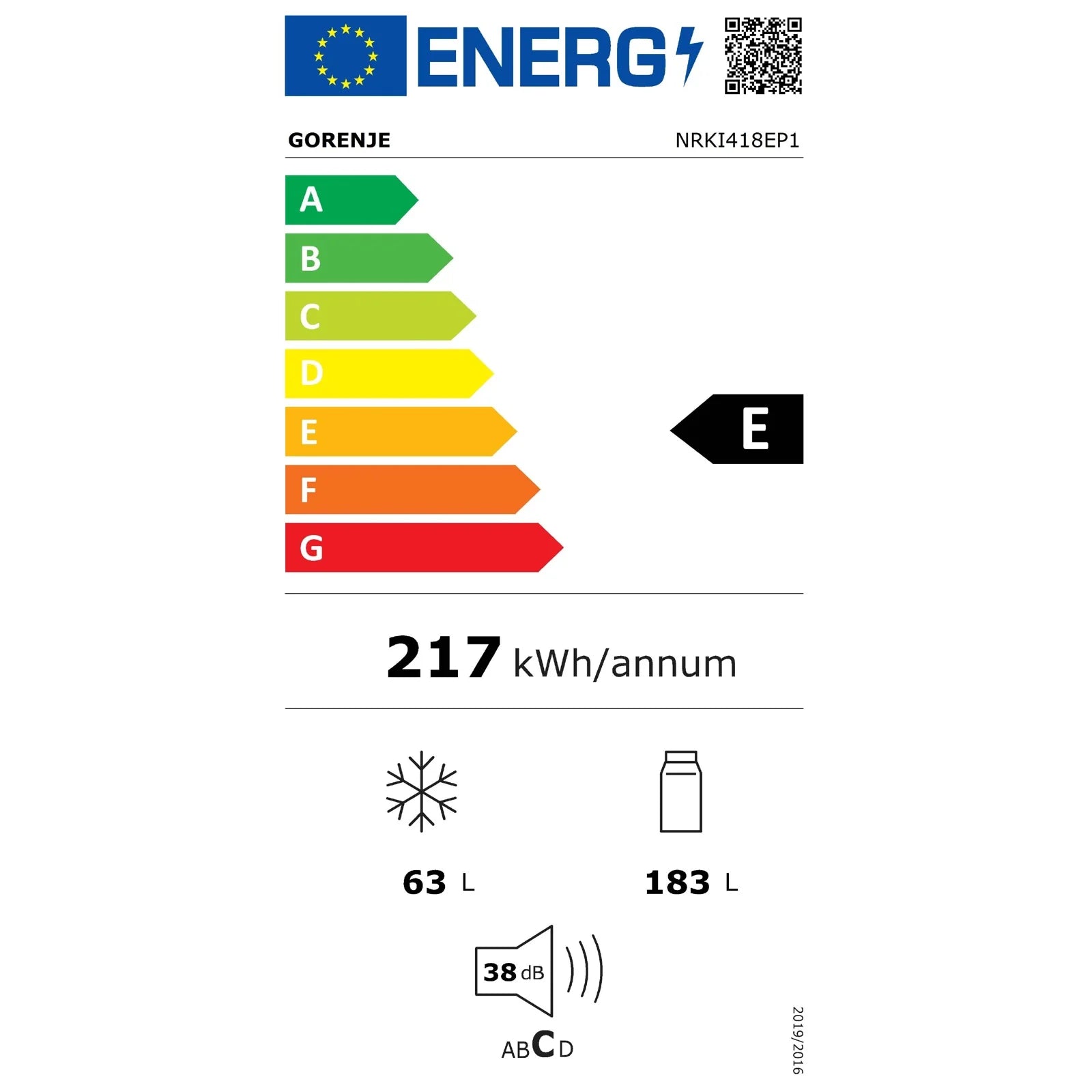 2025 Gorenje EB Frigorífico Combi NoFrost NRKI418EP1