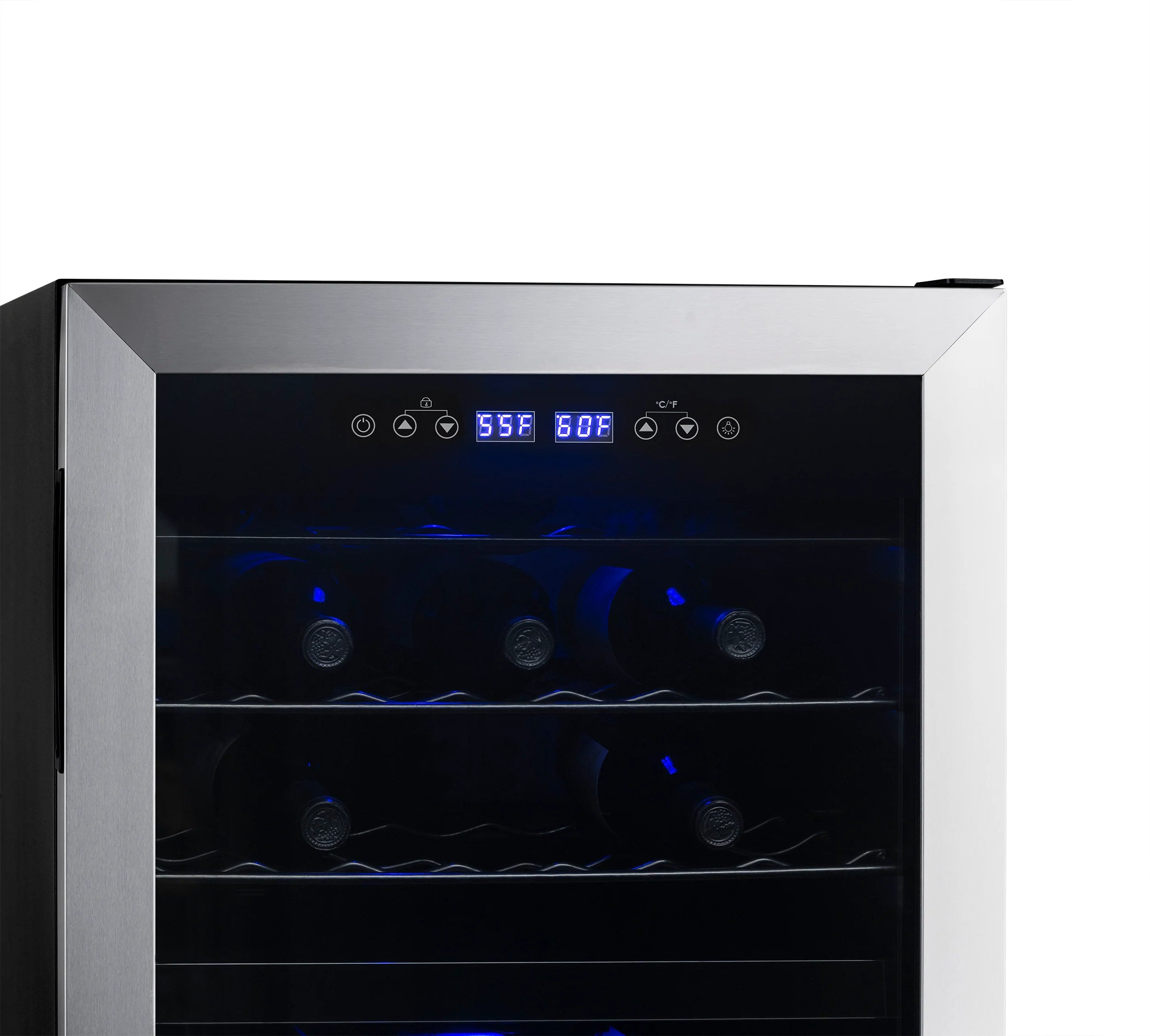 2025 Refrigerador de Vinos Independiente Newair® de Acero Inoxidable – 43 Botellas – 18,9" con Doble Zona