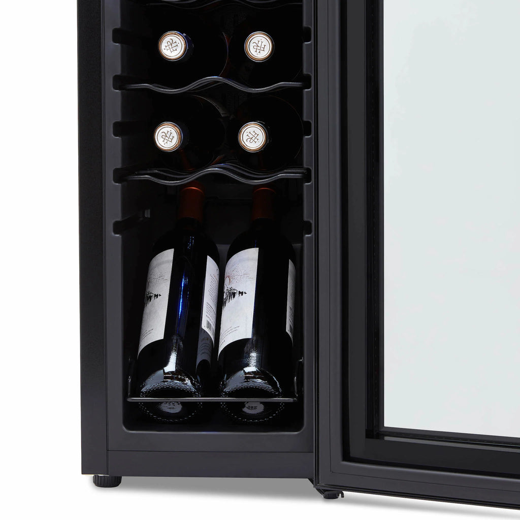 2025 Refrigerador de Vinos Independiente Newair® Negro – 12 Botellas – 13,6"