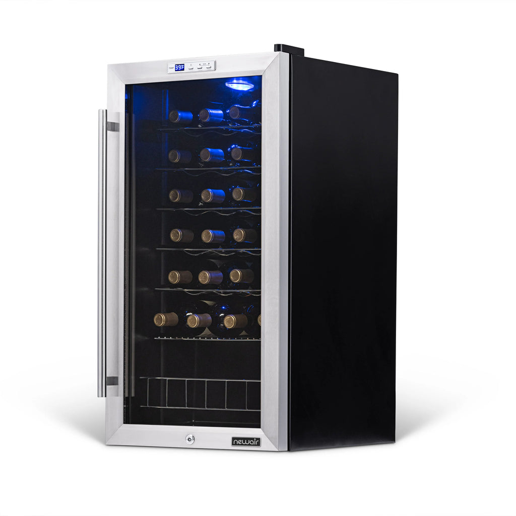 2025 Newair® Refrigerador de Vinos Independiente de Acero Inoxidable – 27 Botellas – 16,9"