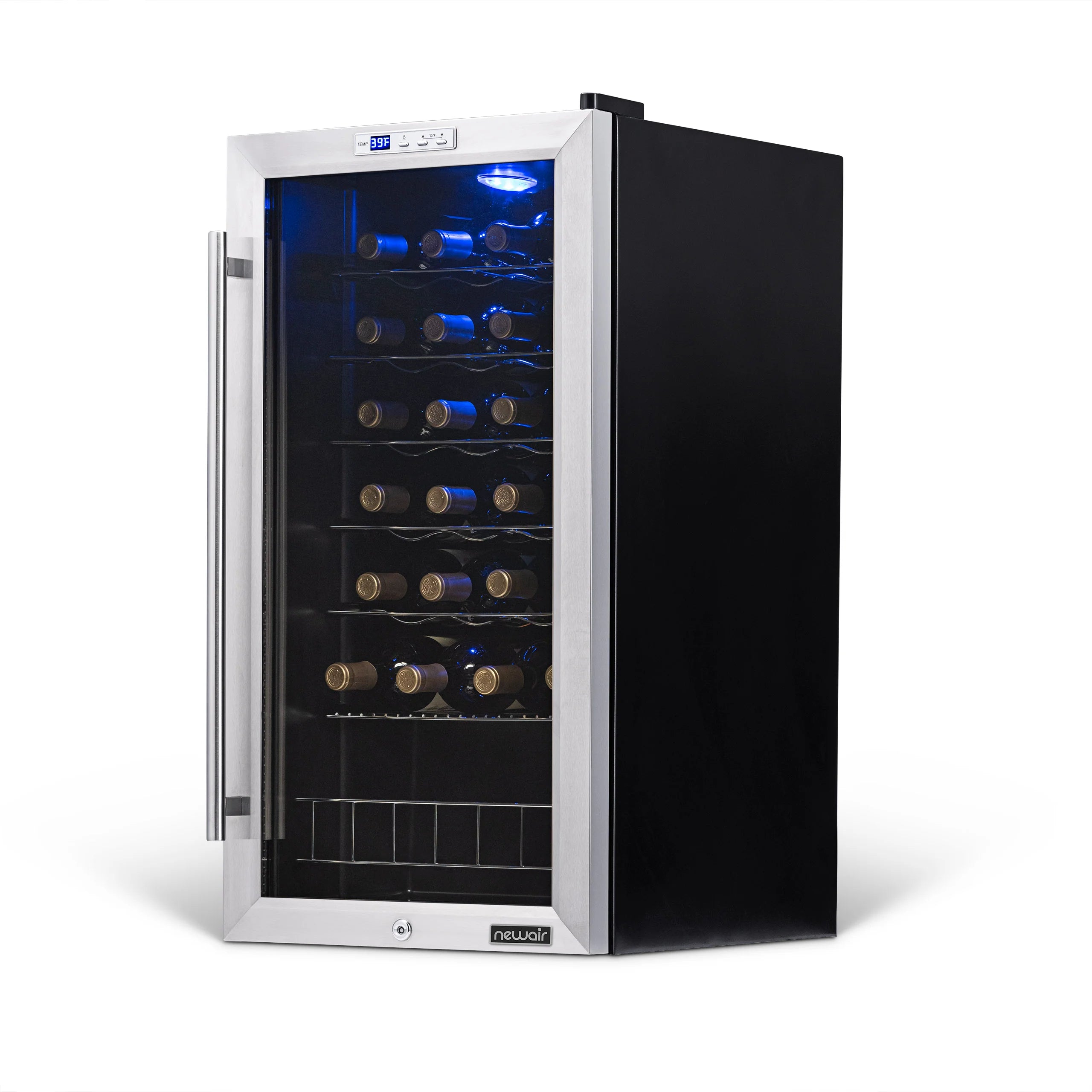2025 Newair® Refrigerador de Vinos Independiente de Acero Inoxidable – 27 Botellas – 16,9"