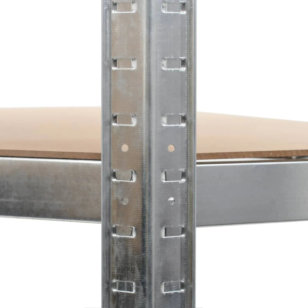 2025 Conjunto de 2 Estanterías de Almacenamiento Resistentes, Metal con MDF, 90 x 40 x 180 cm, Plateado