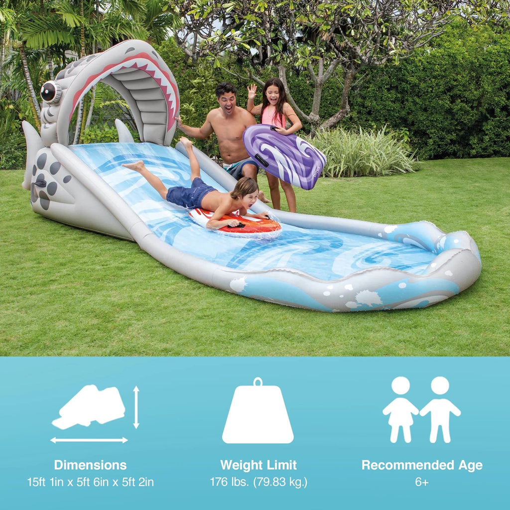 Tobogán Inflable de Agua Intex Surf ‘N Slide y Kit de Reparación de 6 Parches Wet Set