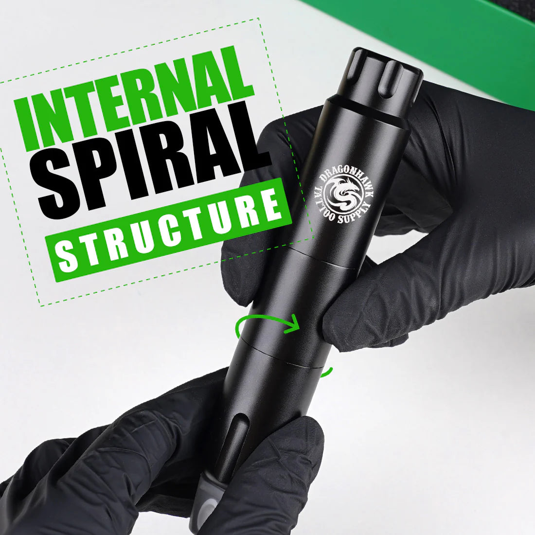 Máquina de Tatuaje Dragonhawk S12 con Carrera de 3.0MM Kit de Batería Inalámbrica