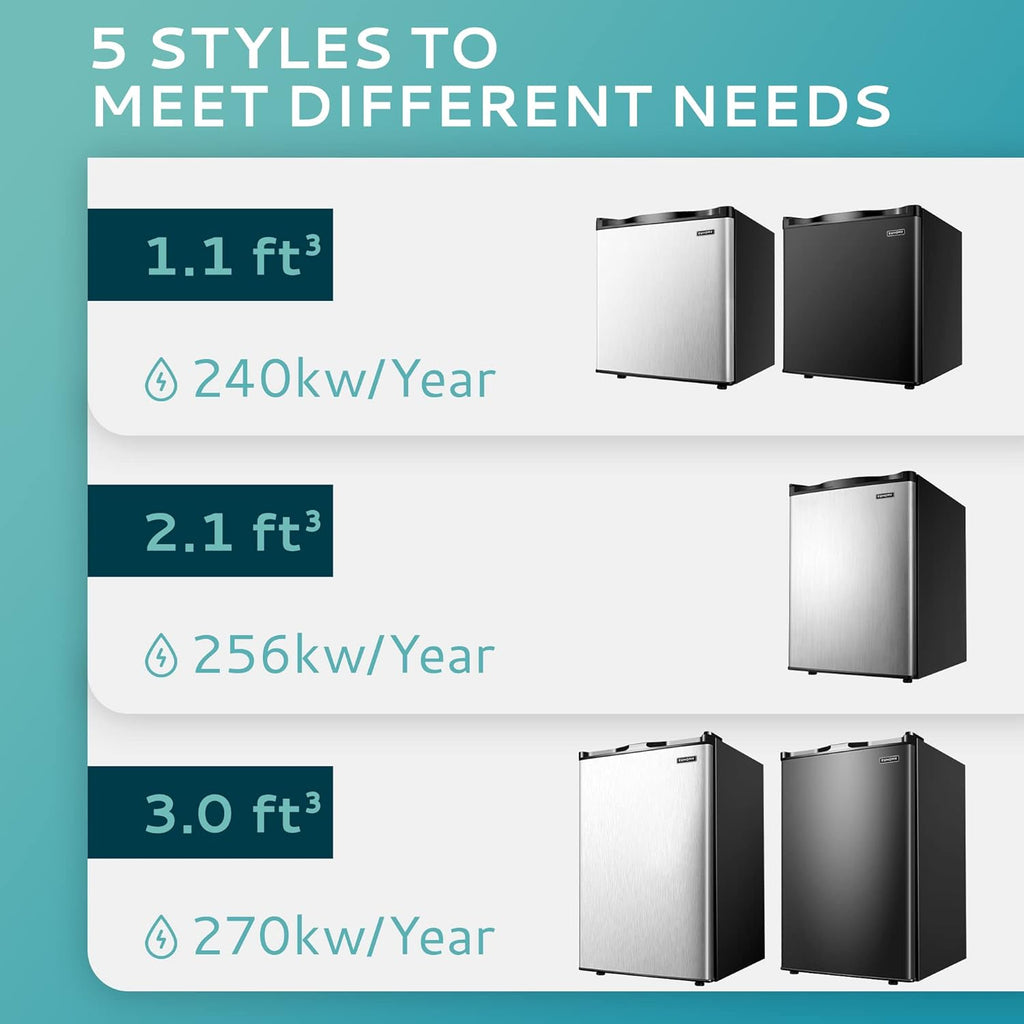 2025 Congelador vertical de 3.0 pies cúbicos, puerta única reversible de acero inoxidable, congelador compacto para casa, residencias universitarias, apartamentos y oficinas (plata)