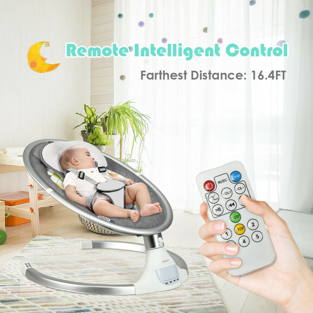 Columpio Automático de Lujo para Bebé con Balancín y Silla Mecedora Infantil