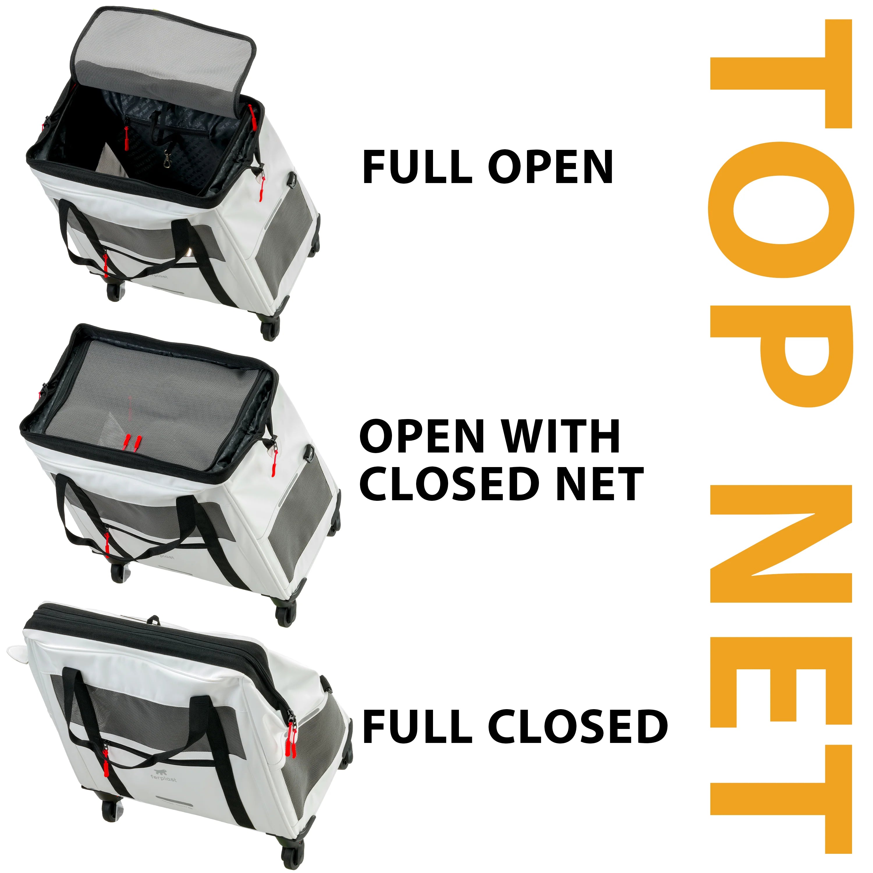 2025 Voyager Trolley de Ferplast – Trolley elegante y ligero de polipiel para gatos y perros pequeños de hasta 15 kg. Con ruedas, ventanas de malla y correa de seguridad – ideal para viajar con total comodidad