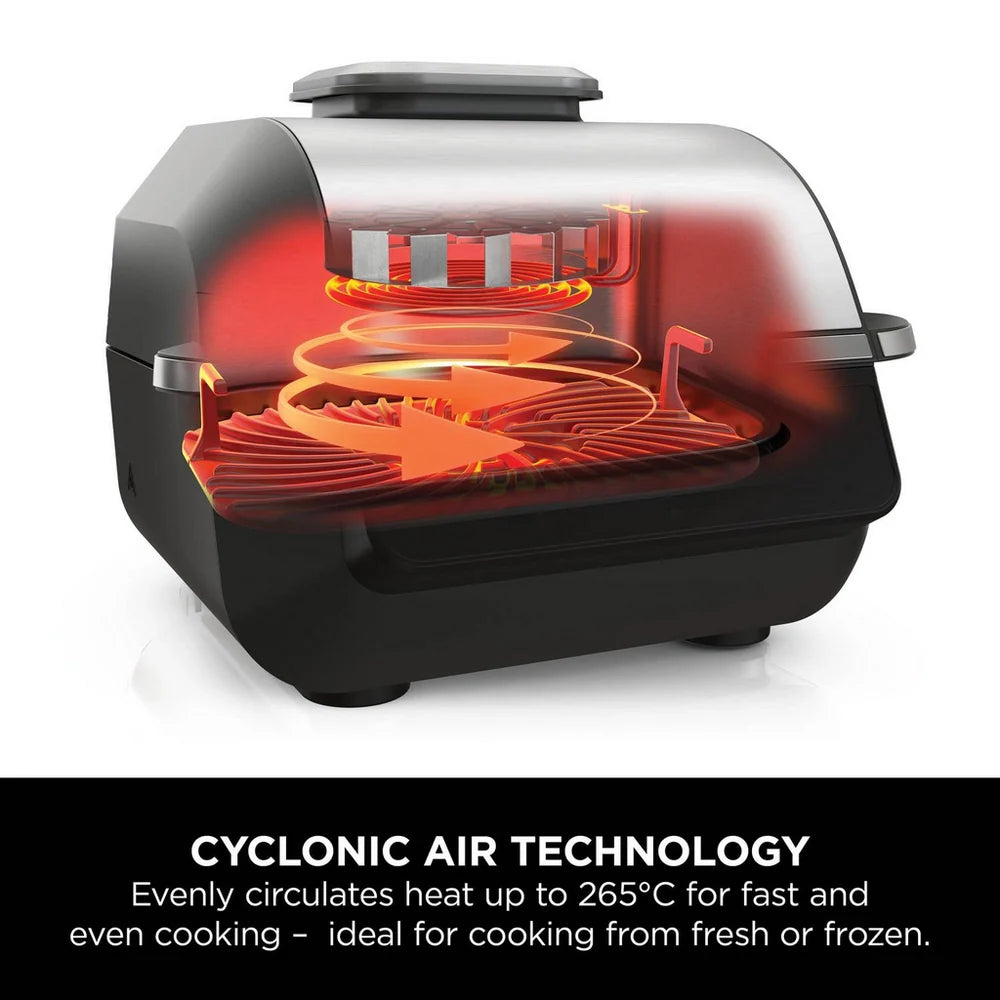 2025 Ninja 5 en 1 Parrilla y Freidora de Aire EG351UK – Multi-cocina 5,7L con Sonda Digital de Cocción – Negro/Plata