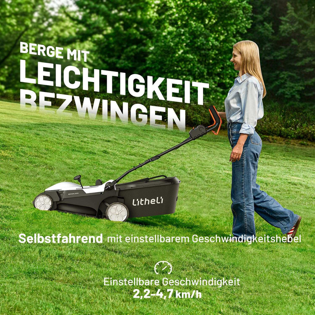 2025 Cortacésped autopropulsado inalámbrico U20 43 cm brushless | Incluye 2 baterías de 4,0 Ah | Corte fácil hasta 500 m²