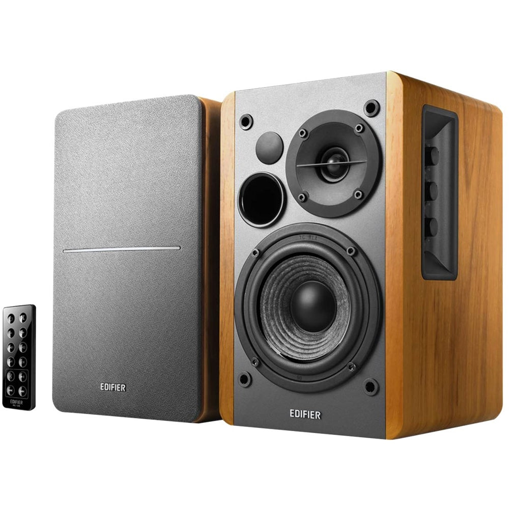 2025 Edifier - R1280DB Altavoces Bluetooth Activos de Estantería, Altavoces de Computadora - 42W RMS, Entrada Óptica - Monitores de Estudio Inalámbricos - Marrón