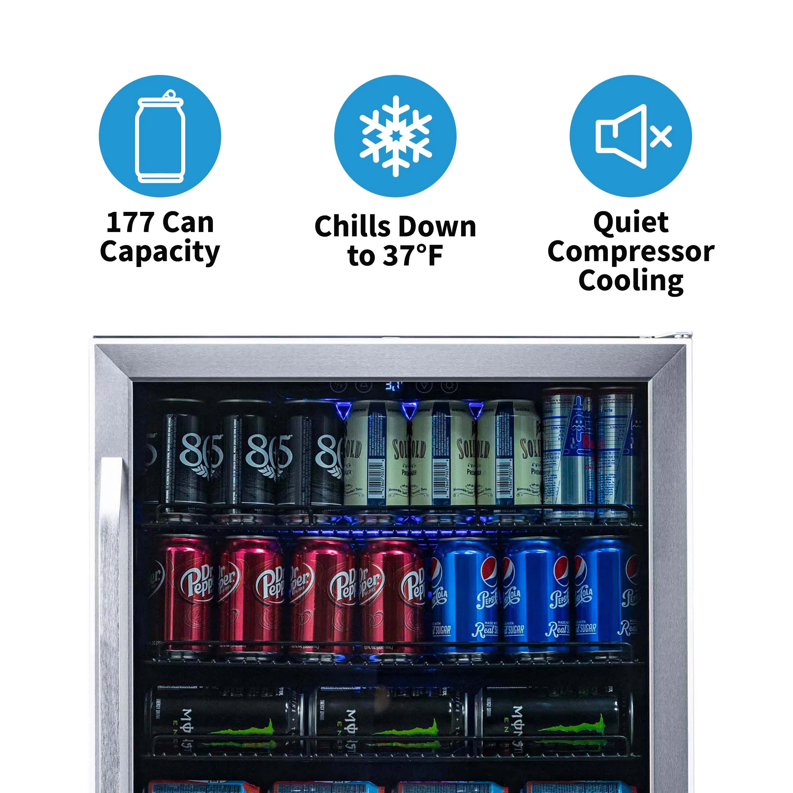 2025 Newair® Refrigerador de Bebidas Empotrable de Acero Inoxidable – 177 Latas – 24"