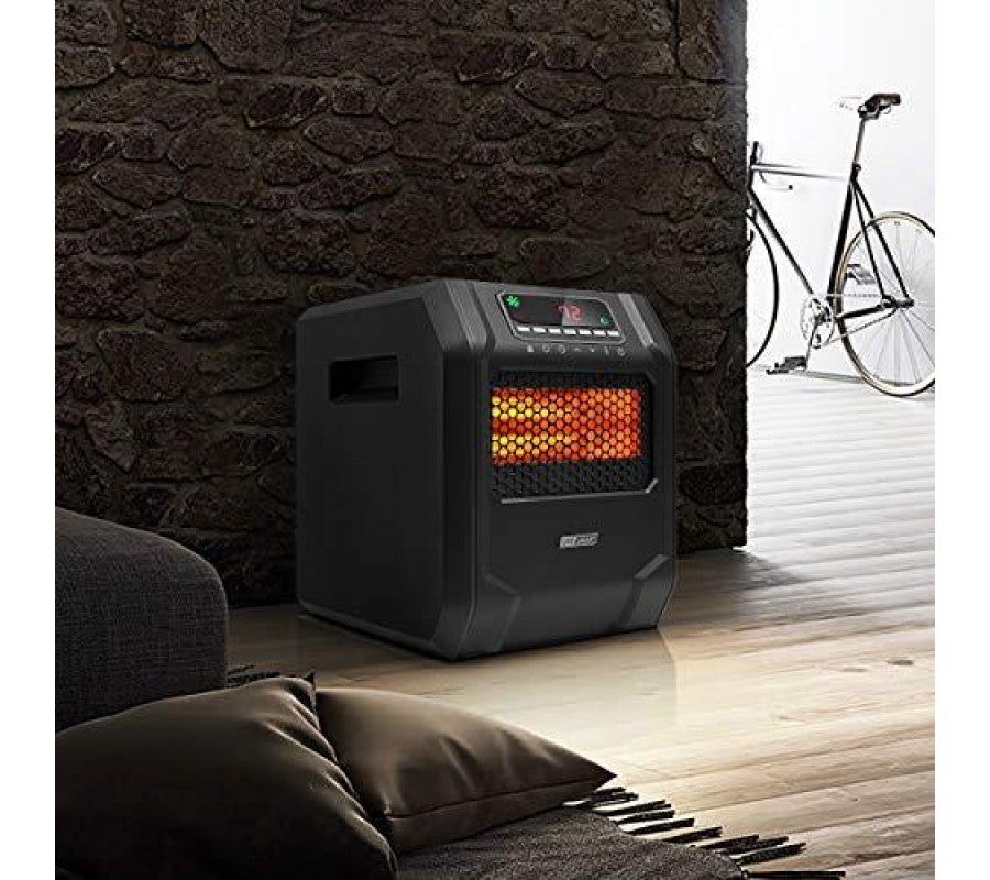 Calefactor de Espacio Infrarrojo LIFE SMART con 6 Elementos de Cuarzo, Pantalla Digital LED, Calentamiento Rápido con Control Remoto y Temporizador, Sistema de Termostato con Protección contra Vuelcos y Sobrecalentamiento para el Hogar