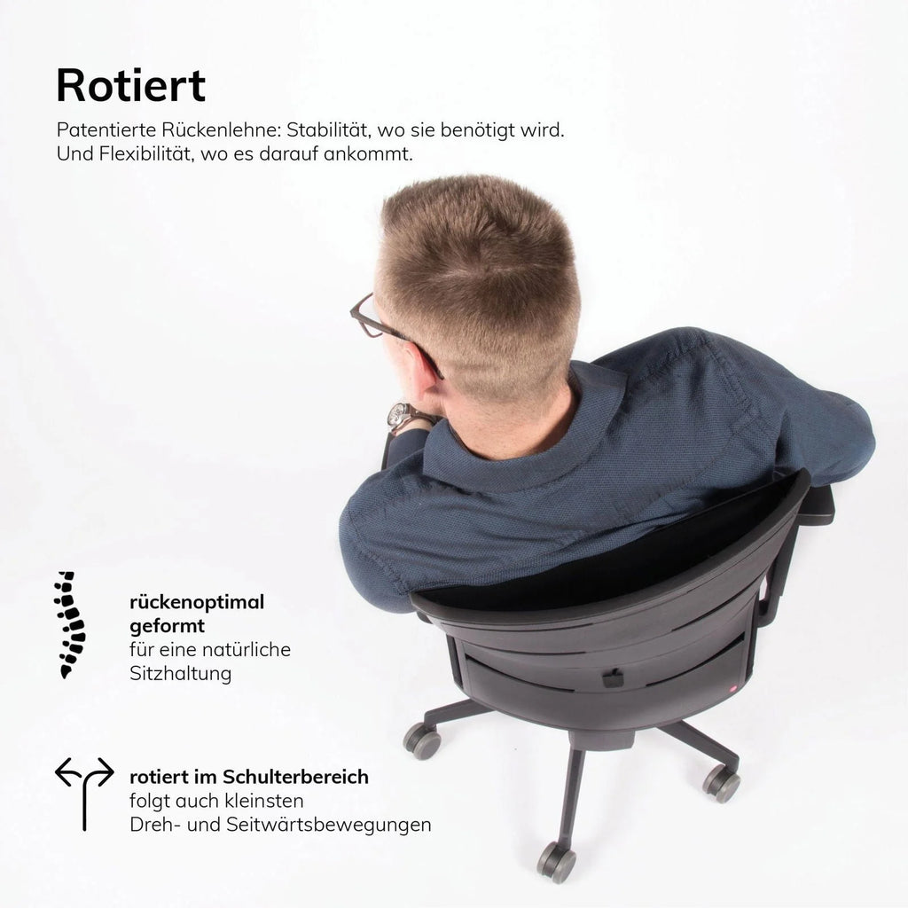 2025 Silla de Oficina Ergonómica lento Agilis MT12 con Base de Patas en Cruz Negra – Garantía de 30 Años – Fabricada en Alemania