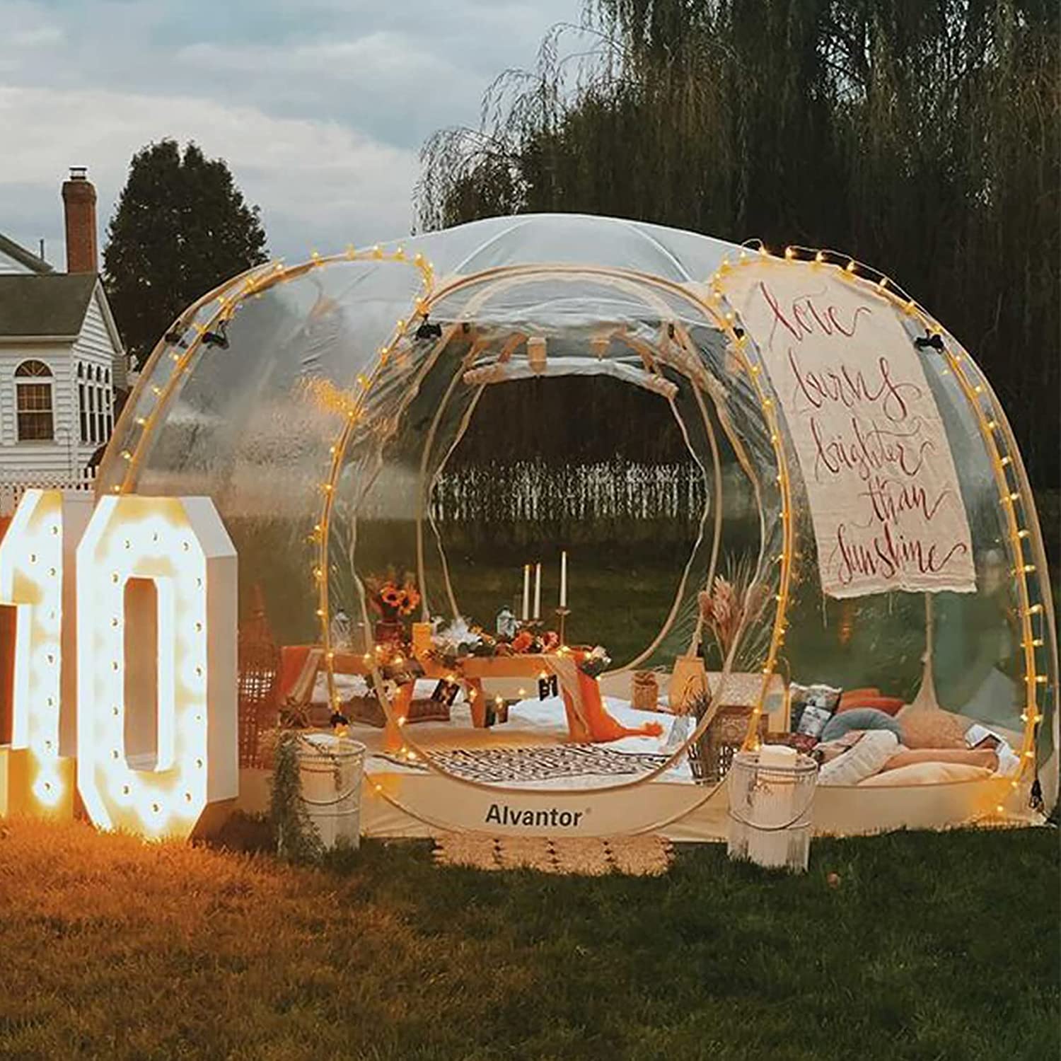 2025 Alvantor Burbuja Tienda Gazebo Pop Up, Refugio Tipo Igloo para 8-10 Personas, Carpa de Jardín y Patio